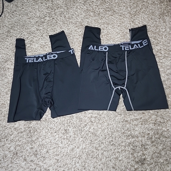 Lots Of 3 telaleo mens 2leggings M  black compression 1 Long Sleeves Shirt - Picture 12 of 13